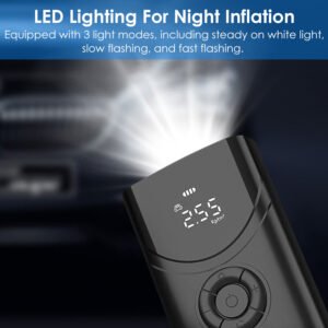 Car Tire Inflator Pump Portable Car Air Compressor 6000mAh Wireless Electric Air Pump 150 PSI with LED Light - Image 9