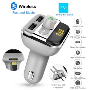 Car Wireless FM Transmitter 3.4A Dual USB Charge Hands-free Call Car MP3 Player TF Card USB Disk Reading - Image 11