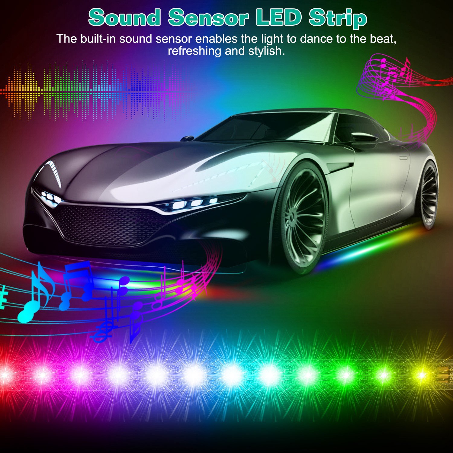 Waterproof RGB Underglow LED Strip Remote App Control Car Underbody Light Music Control Exterior Underbody Lights DC 12V - Image 5