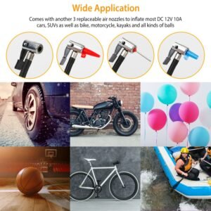 Portable Car Tire Inflator DC 12V Digital Car Air Pump Compressor Electric Air Pump w/LED Light 150PSI - Image 9