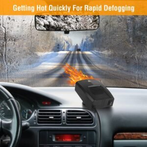 12V 150W Portable Car Heater Heating Fan 2 in 1 Defroster Defogger Demister Windshield Heater Automotive Cooling Fan with 360?Rotating Base - Image 8