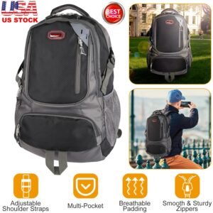 Unisex School Backpack Casual Travel Shoulder Bag W/ Adjustable Straps Dual-Water Bottle Pouch Multiple Zippered Pockets For Gym Sports Travel School - Image 5