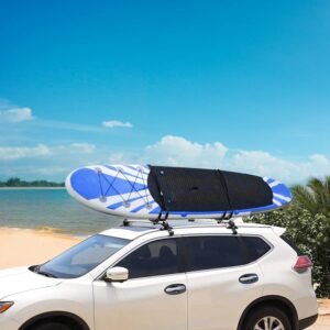 Title: 1 Pair Universal J-Bar Kayak Carrier 220LBS Load Heavy Duty Canoe Car Top Mount Carrier Roof Rack w/ 2Pcs Tie Down Straps - Image 11