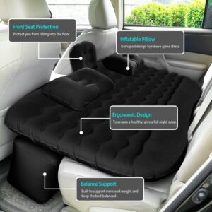Car Air Mattress Bed Inflation Car Mattress Bed Portable Travel Camping Sleep Mat Car Inflation Bed For Trip - Image 7