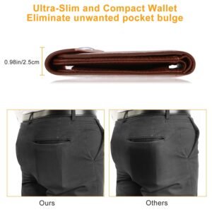Men?s Wallet PU Leather Bifold Purse Slim RFID Blocking Card Holder Cases w/ 2 ID Window Coin Pocket - Image 8