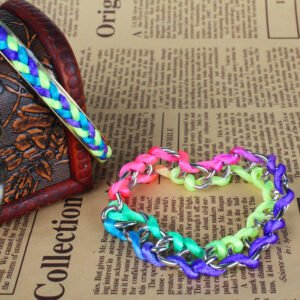 4-Piece Colorful Woven Burnished Gold Bracelet Set - Image 6