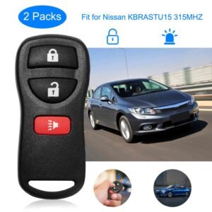 2 Keyless Entry Car Key Remote Key Fob Case Button Pad Replacement for Nissan KBRASTU15 315MHZ - Image 2