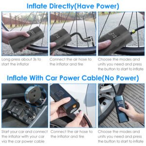 150PSI Cordless Car Tire Pump 6000mAh Rechargeable Tire Inflator Portable Air Compressor for Car Bike Motorcycle Ball - Image 14