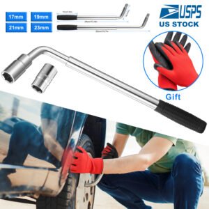 Telescoping Lug Wrench Extendable Tire Wheel Nut Wrench with CR-V Sockets 17mm/19mm/21mm/23mm Free Work Gloves - Image 6