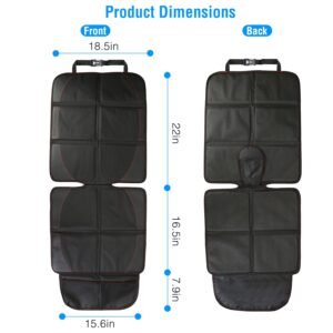 2 Packs Car Seat Protector Cushion Mat Pad with Thick Padding Protector for Child Baby Car Seat Mesh Pockets Non-slip - Image 11