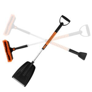 5 in 1 Detachable Snow Remover Kits Extendable Ice Scraper Snow Shovel 180? Adjustable Snow Brush Head for Car Windshield Roof - Image 3
