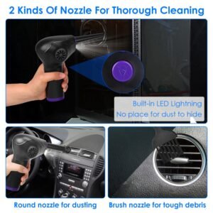 Electric Cordless Air Duster Blower Compressed Air Duster for Computer Keyboard PC Portable Rechargeable Air Blower with Built-in LED Light - Image 8