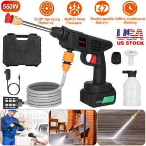 Cordless Pressure Washer Portable Electric Power Washer High Pressure Water Sprayer 363PSI Car Washer Cleaner with 12000mAh 48V Rechargeable Battery a - Image 5