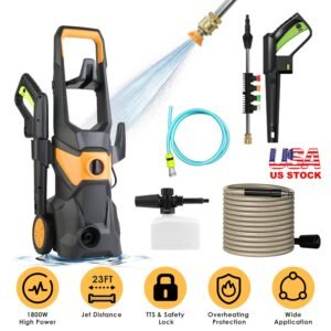 4200PSI 1.85GPM 1800W Electric Pressure Washer High Pressure Cleaning Machine Portable Car Power Washer with Spray Gun 4 Nozzles Foam Cannon Holders f - Image 4