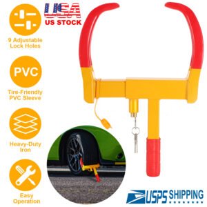Heavy Duty Wheel Clamp Anti-Theft Adjustable Tire Lock w/3 Keys for Cars Trailer Truck Motorcycles ATV RV Golf Carts - Image 13