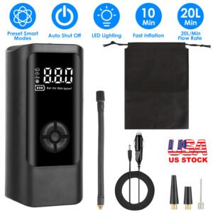 Car Tire Inflator Pump Portable Car Air Compressor Corded Electric Air Pump With LED Light - Image 3