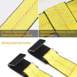 2Pcs Car Basket Straps Adjustable Tow Dolly Tire Basket Straps with Flat Hooks - Image 13