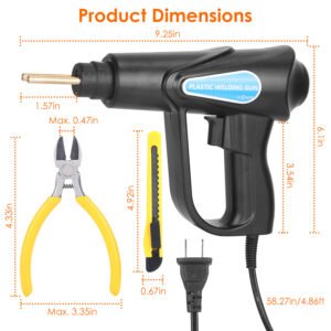 70W Plastic Welder Car Bumper Repair Kit Hot Stapler Welding Gun Plastic Repair Machine Soldering Tool with 200 Staples Pliers Cutter - Image 12