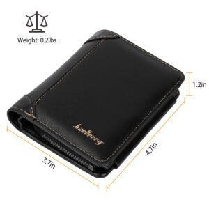 Men?s Leather Wallet ID Card Holder Purse Trifold Clutch Money Zipper with ID Window
14 Credit Card 1 ID Card - Image 9