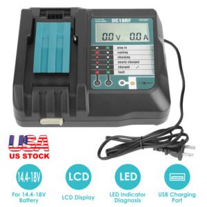 Rapid Charger Replacement Fit for Makita 14.4-18V Battery BL1860 BL1830 BL1850 with
LCD Display USB Port - Image 5