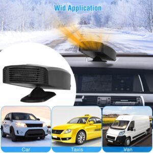 12V 150W Portable Car Heater Heating Fan 2 in 1 Defroster Defogger Demister Windshield Heater Automotive Cooling Fan with 360?Rotating Base - Image 10