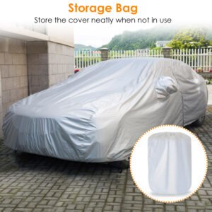 189x69x47in Full Car Cover All Weather UV Protection Automotive Cover 170T Outdoor Universal Full Cover For Sedans Up To 185in - Image 10