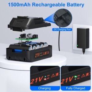 140W 150PSI 21V Battery Powered Tire Inflator Cordless Air Pump  Digital Air Compressor with LED Light for Cars Motorcycles Bicycles Balls - Image 10