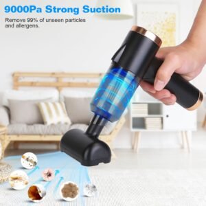3 In 1 Cordless Handheld Vacuum Cleaner with Searchlight 120W 9000PA Portable Foldable Rechargeable Vacuum Car Home Duster with Brush Nozzle Long Nozz - Image 5