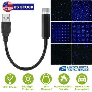 Car Star Projector Night Light Auto Roof Lights Romantic Flexible USB Night Lamp Fit All Cars Ceiling Decoration Light Interior Ambient Atmosphere Lig - Image 5