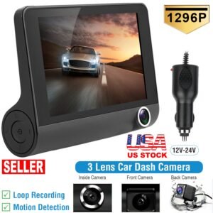 1296P Car DVR Dash Camera 4In 3 Lens Vehicle Driving Recorder Seamless Recording - Image 13