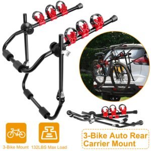 Car Bicycle Stand Rack 132LBS Load Hitch 3-Bike Auto Rear Carrier Mount Fit For Sedans Hatchback Car SUV - Image 6