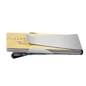 Slim Clip Double Sided Money Clip Credit Card Holder Wallet Stainless Steel - Image 12