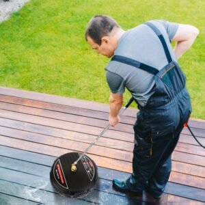 15in High Pressure Flat Surface Cleaner 4000PSI Disc Power Washer Broom w/ 2 Washer Extension Wands 2 x Replacement Nozzles - Image 8