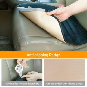 Universal Car Seat Cushion Cover Breathable Car Front Seat Cover Pad Mat Filling Bamboo Charcoal w/ Non-Slip Bottom and Storage Pockets - Image 8