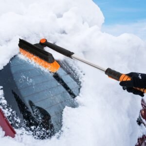 5 in 1 Detachable Snow Remover Kits Extendable Ice Scraper Snow Shovel 180? Adjustable Snow Brush Head for Car Windshield Roof - Image 5
