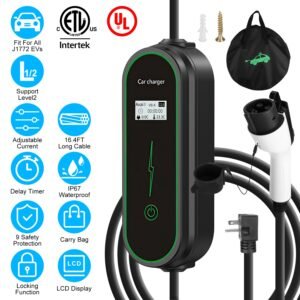Level2 EV Charger Portable Electric Vehicle Charging Station with NEMA 6-20P Plug?Carry Bag Fit For All J1772 EV and Hybrid Vehicles for Home and Outd - Image 2