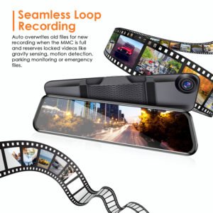 4K Car DVR 12in Dash Cam Camcorder Camera Recorder with 170? Angle Loop Recording Motion Detection Night Vision Voice Control APP Control G-sensor - Image 8