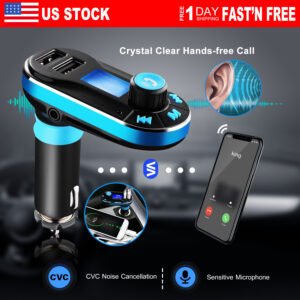 Car Wireless FM Transmitter Dual USB Charger Hands-free Call MP3 Player Aux-in LED Display Remote Controller - Image 4