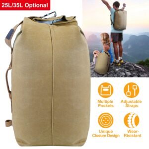 Canvas Backpack Outdoors 25L Travel Laptop Bag Camping Hiking Tactical Military Sport Bags - Image 6