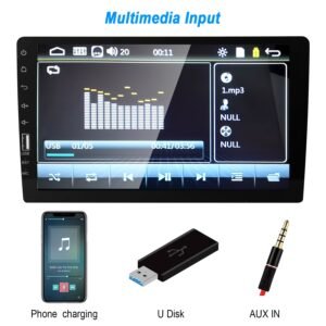 9in Car MP5 Stereo Player Touch Screen 1080P Wireless Car Radio FM USB AUX Back up Camera Mirror Link Remote Control - Image 12
