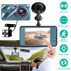 720P Dual Dash Cam Car Camera Recorder Looping Recording Car DVR Driving Vehicle Recorder with Motion Detection Light - Image 4