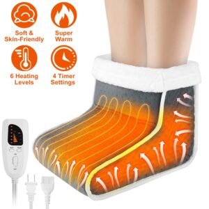 Heating Pad for Foot Electric Heated Foot Warmer Soft Leg Warmer Boots with 6 Level Heating 4 Level Timing - Image 2