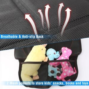 2 Packs Car Seat Protector Cushion Mat Pad with Thick Padding Protector for Child Baby Car Seat Mesh Pockets Non-slip - Image 8