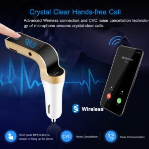 Car Wireless FM Transmitter USB Charger Hands-free Call MP3 Player TF Card Reading Aux-in LCD Display - Image 12