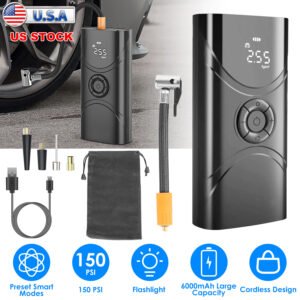 Car Tire Inflator Pump Portable Car Air Compressor 6000mAh Wireless Electric Air Pump 150 PSI with LED Light - Image 5