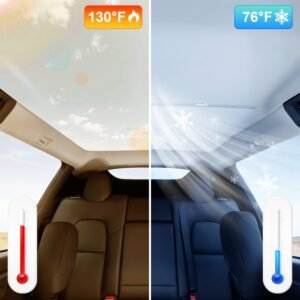 UV Protection Sunshade Roof Fit For Tesla Model Y Sunroof Window Installation Heat Blocking Anti-Sag Sunroof Shade Foldable Portable UV Reflector Fit - Image 9