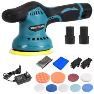 Cordless Car Buffer Polisher with 2Pcs 1500mAh Rechargeable Batteries 8 Speed Levels Wireless Polishing Waxer Machine Kit for Car Detailing - Image 12