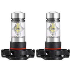 2PCS 1100LM 100W 5202 H16 LED Fog DRL Light Bulb IP68 Waterproof 20 2835 LEDs 360? Beam Angle 6000K White