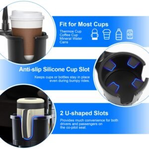 2 In 1 Car Cup Phone Holder Automotive Drink Holder with 360? Rotating Gooseneck Phone Mount Adjustable Base Fit for Most Phones Cups Vehicles - Image 10