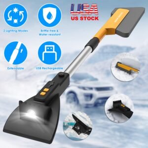 3 In 1 Car Snow Removal Shovel with Lights Car Snow Removal Tool Telescopic Windshield Ice Scraper Snow Brush Shovel - Image 6